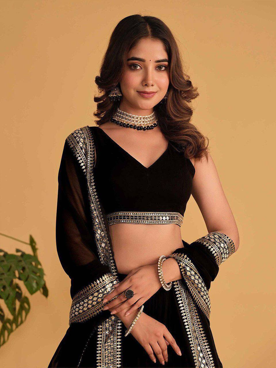 Katalina's Black Coloured Party Wear Lehenga Choli