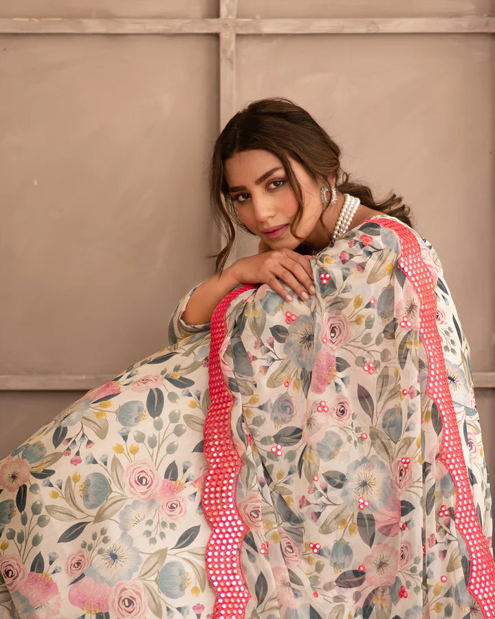 DESIGNER READYMADE GOWN AND Dupatta SINON FABRIC SUIT SET TD-127*