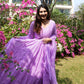 Lucknowi Sequins Work Gown pent and duptta suit set