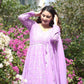 Lucknowi Sequins Work Gown pent and duptta suit set