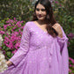 Lucknowi Sequins Work Gown pent and duptta suit set