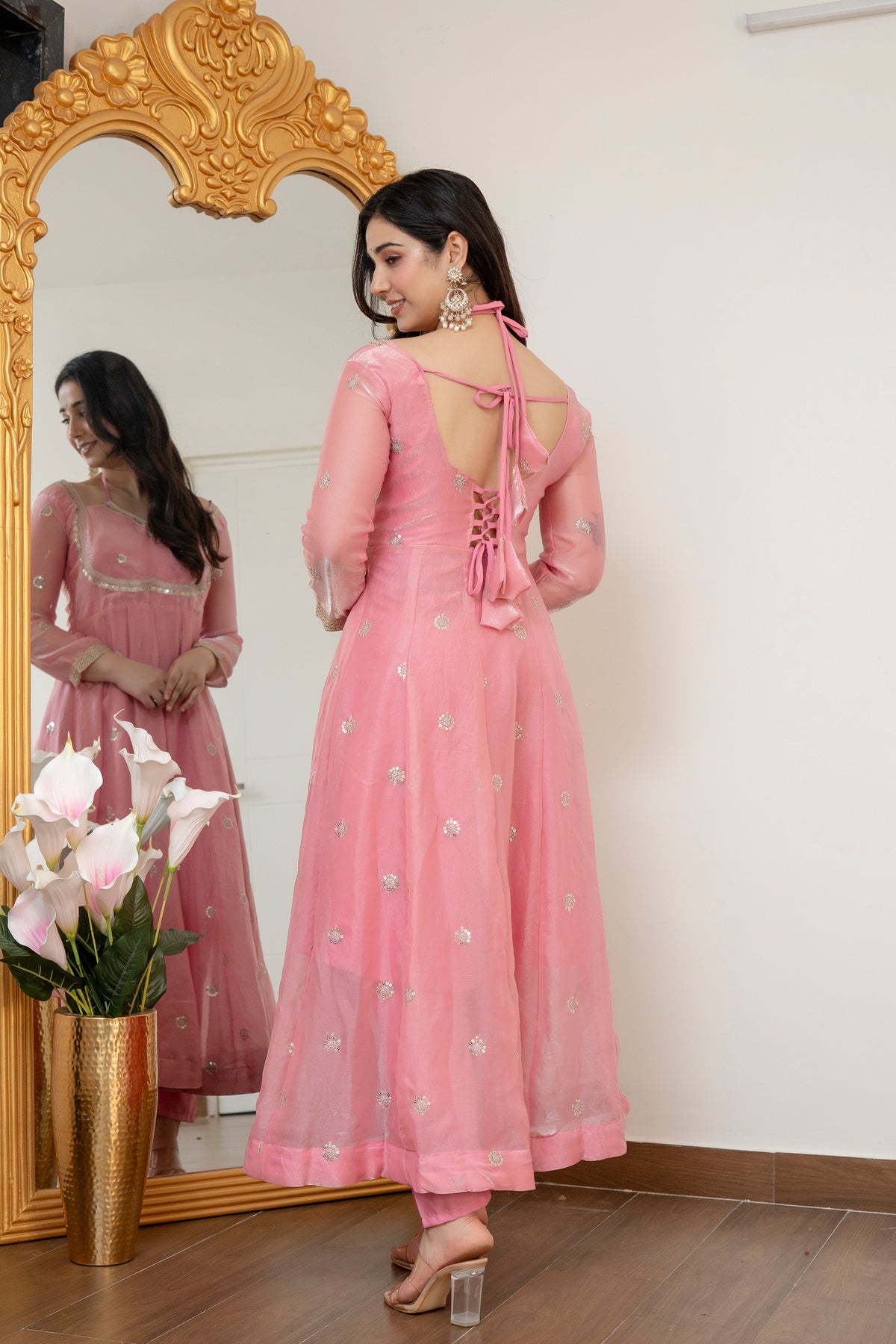 Peach Colour Traditional Anarkali Suit
