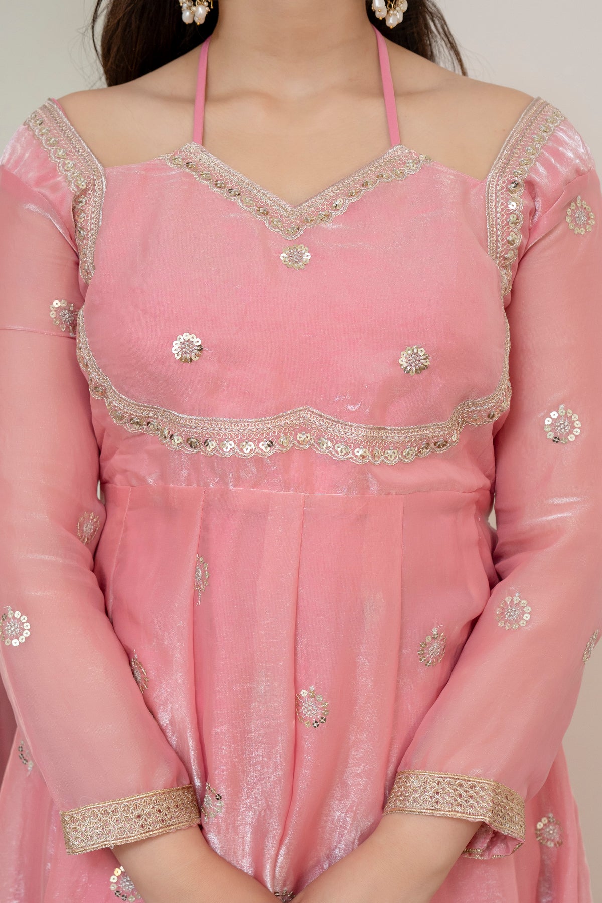 Peach Colour Traditional Anarkali Suit