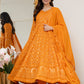 Lucknowi Embroidered Georgette Anarkali Full Stitched Suit Set