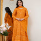Lucknowi Embroidered Georgette Anarkali Full Stitched Suit Set