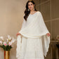 Lucknowi Embroidered Georgette Anarkali Full Stitched Suit Set