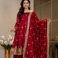 Morani Maroon Anarkali Premium Suit Set