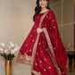 Morani Maroon Anarkali Premium Suit Set