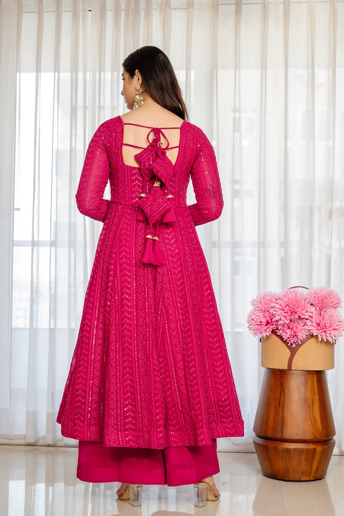 Rushika Lala Pink Elegant Anarkali Suit Set