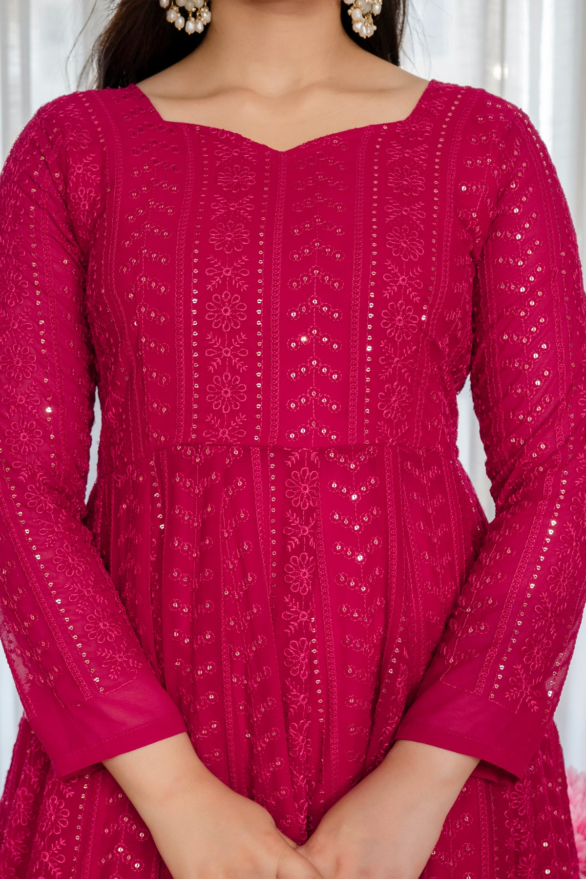 Rushika Lala Pink Elegant Anarkali Suit Set