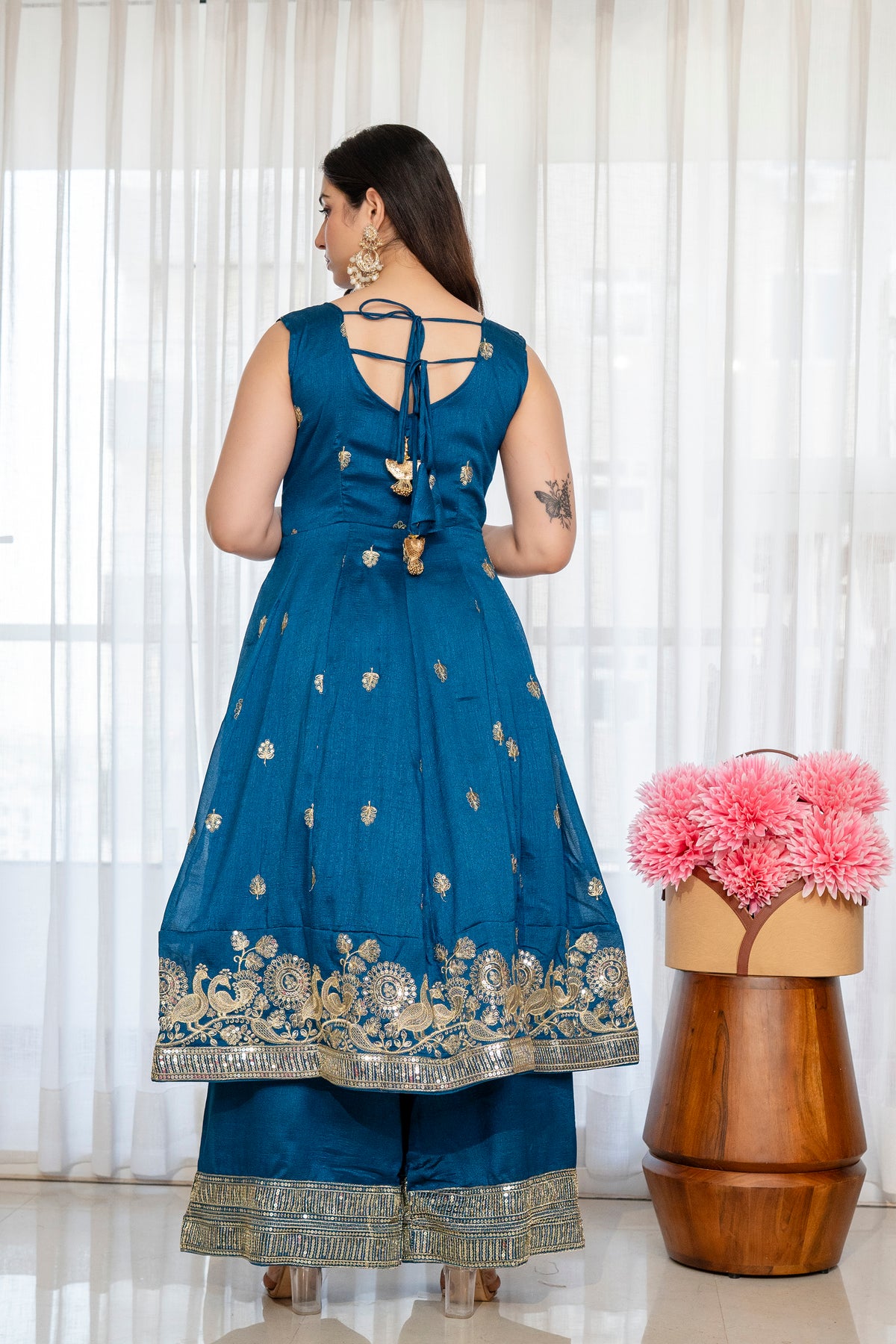 RamaMaroon Anarkali Premium Suit Set