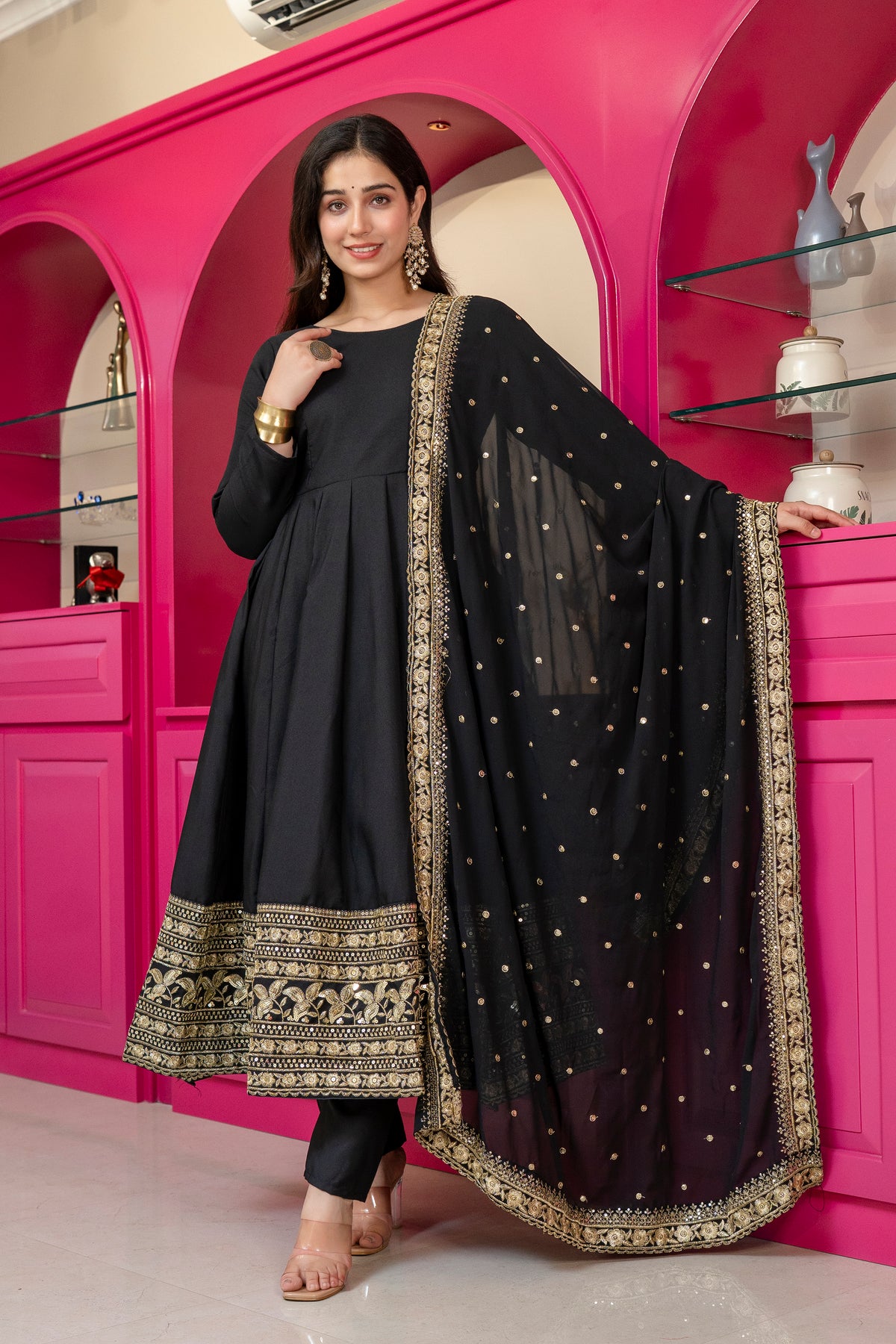 Aditi Rayon Radiant Black Suit Set