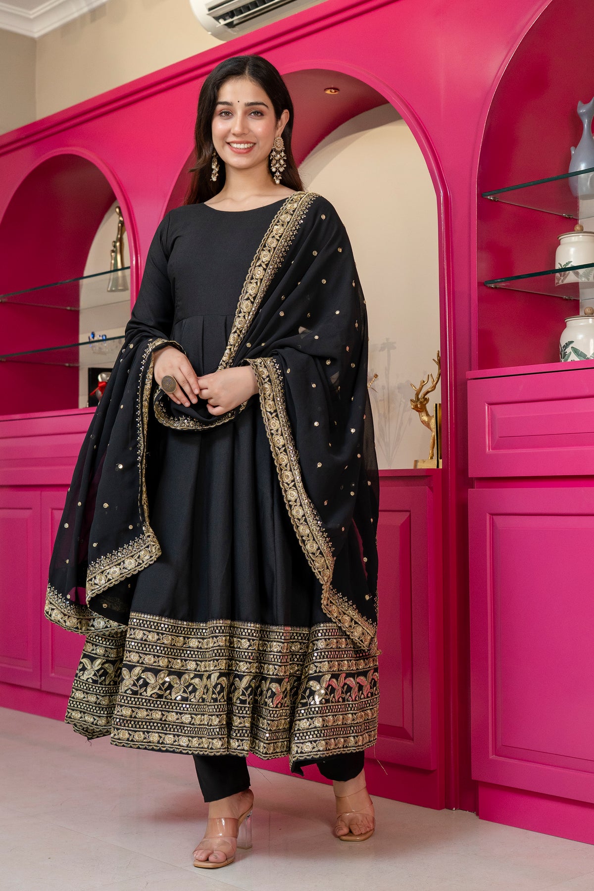 Aditi Rayon Radiant Black Suit Set