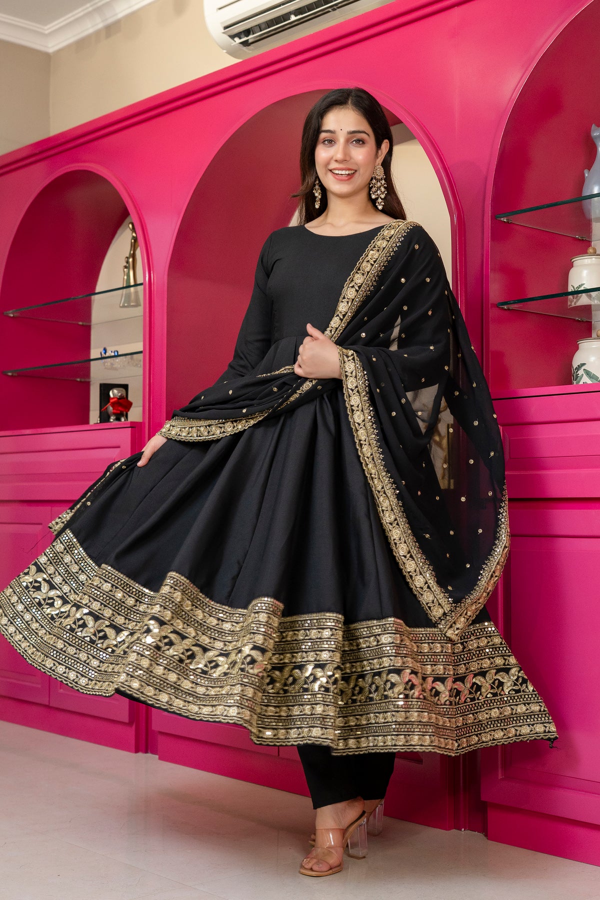 Aditi Rayon Radiant Black Suit Set