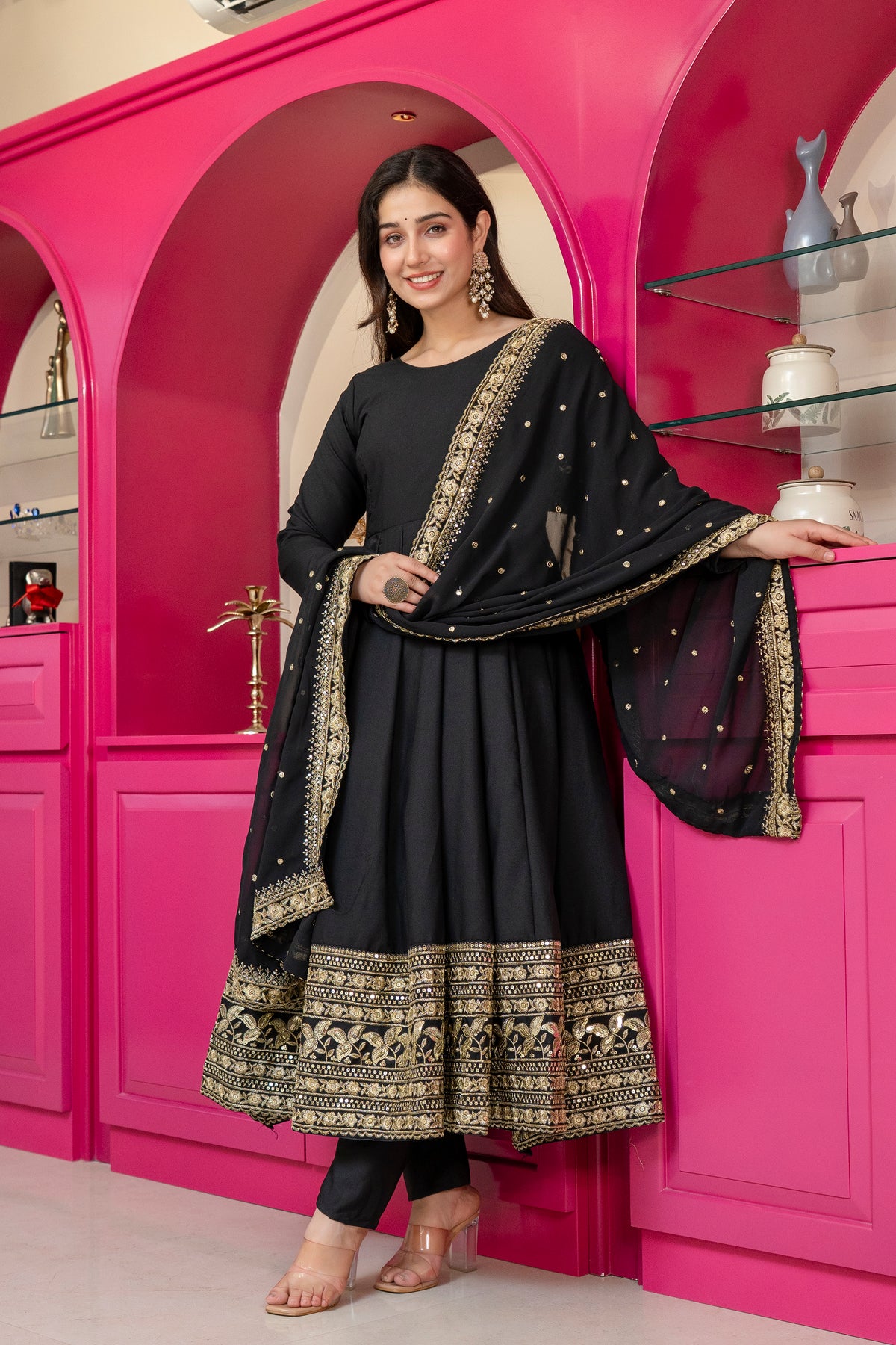 Aditi Rayon Radiant Black Suit Set
