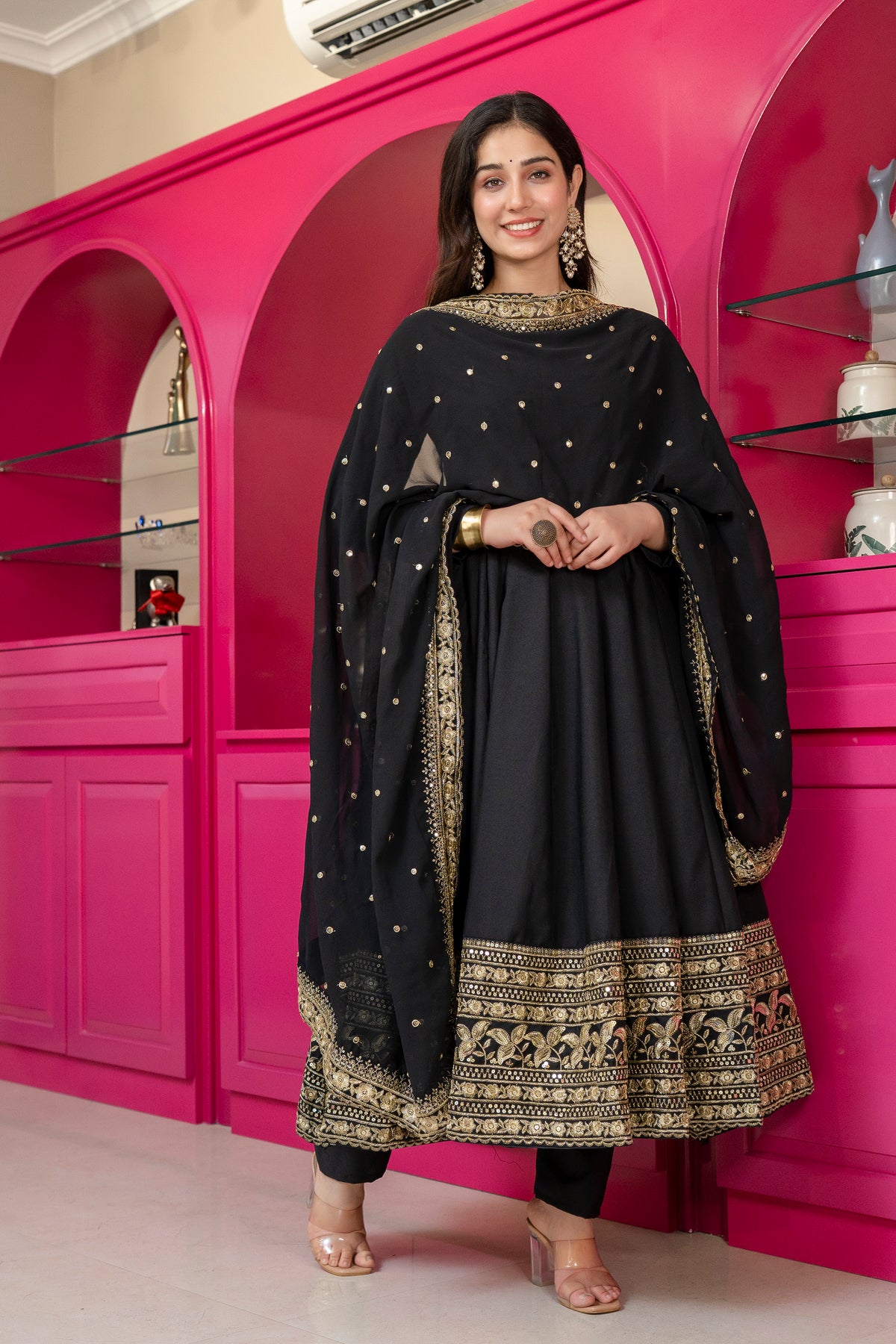 Aditi Rayon Radiant Black Suit Set