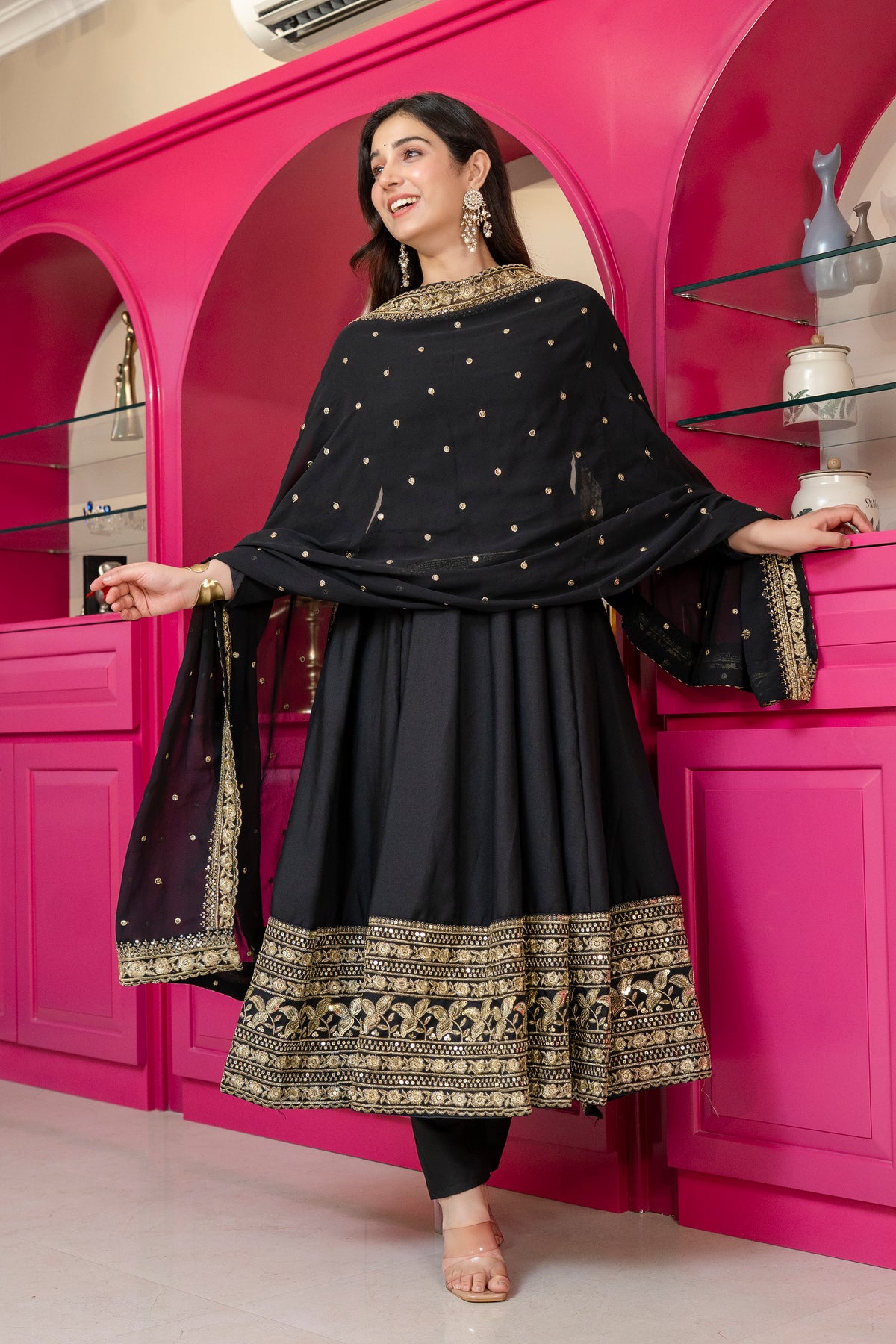 Aditi Rayon Radiant Black Suit Set