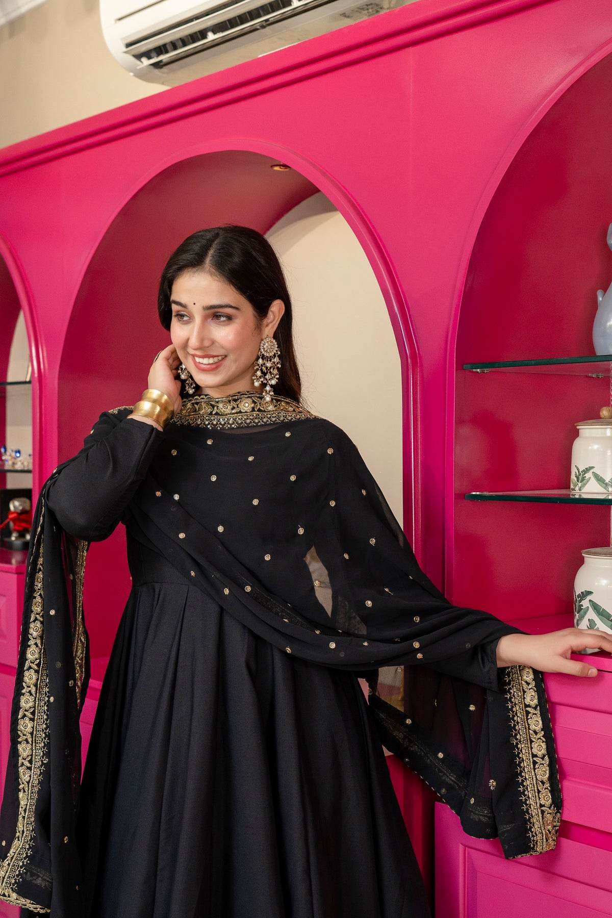 Aditi Rayon Radiant Black Suit Set