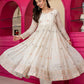 Traditional Off White Anarkali Suit Set