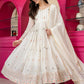 Traditional Off White Anarkali Suit Set