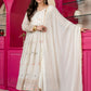 Traditional Off White Anarkali Suit Set