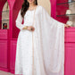 Tejsvi White Colour Traditional White Anarkali Suit 🤍