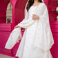 Tejsvi White Colour Traditional White Anarkali Suit 🤍