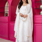 Tejsvi White Colour Traditional White Anarkali Suit 🤍