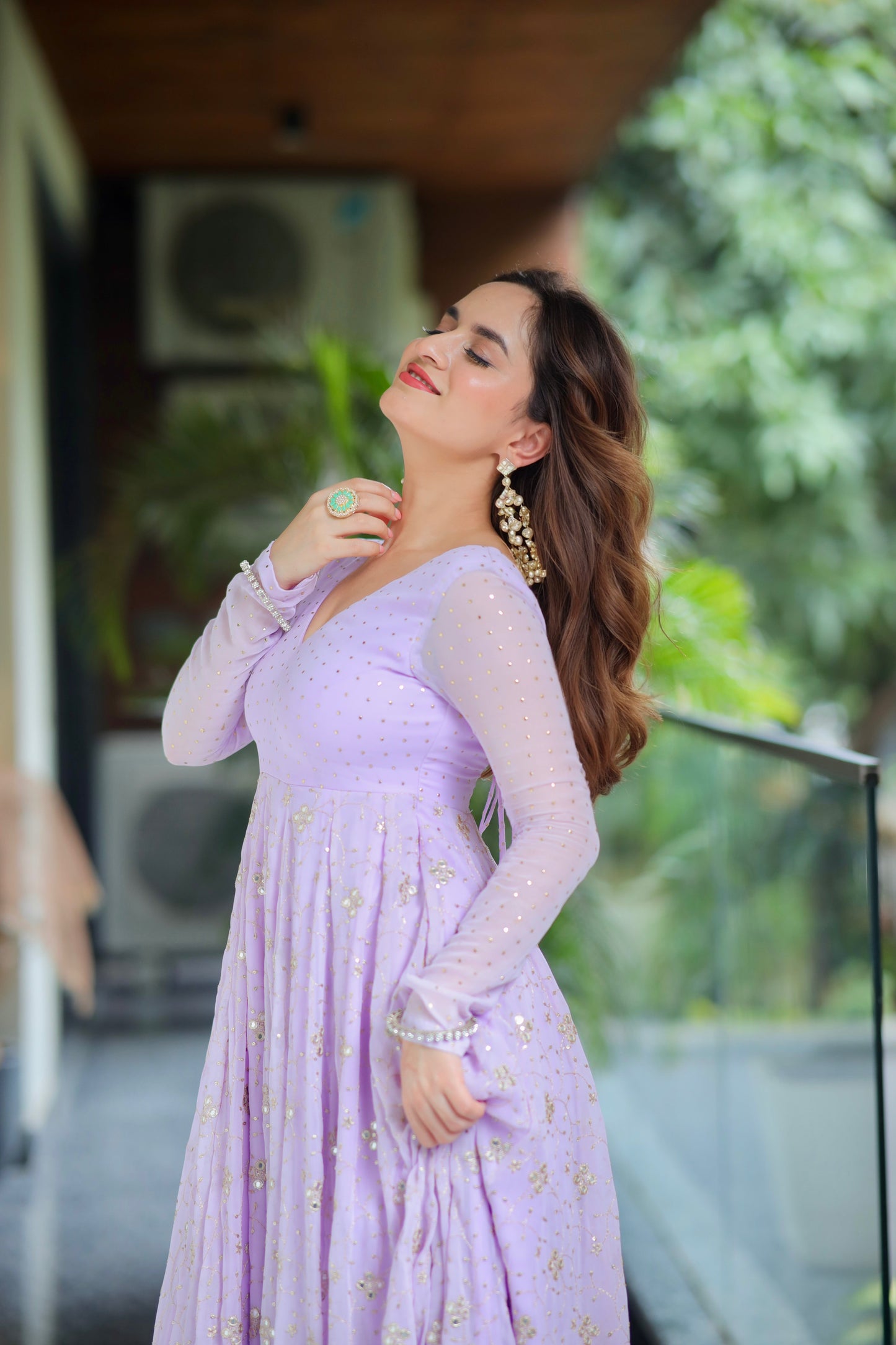 Aaliya's' Lilac  Anarkali Premium Suit Set