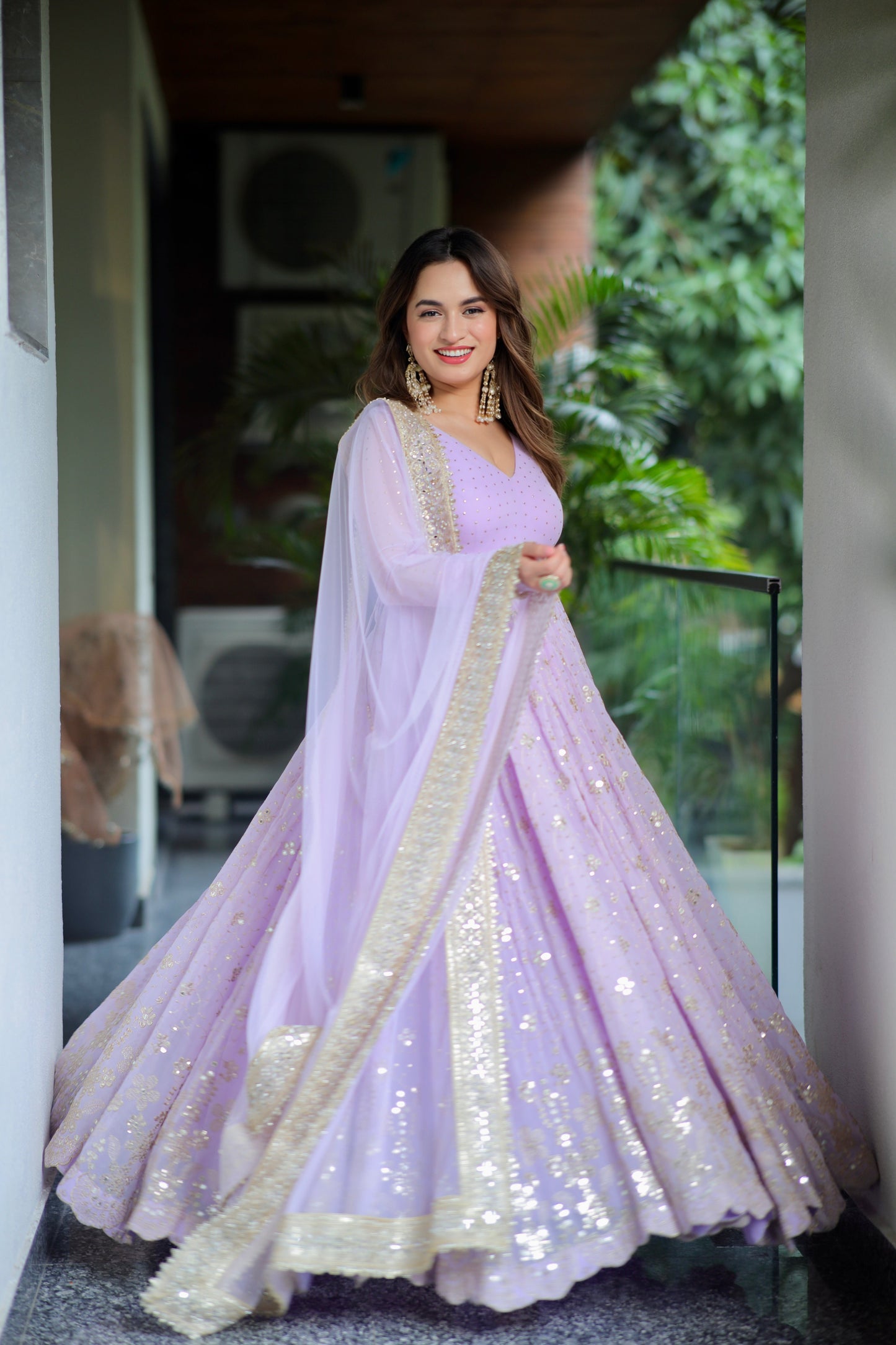 Aaliya's' Lilac  Anarkali Premium Suit Set