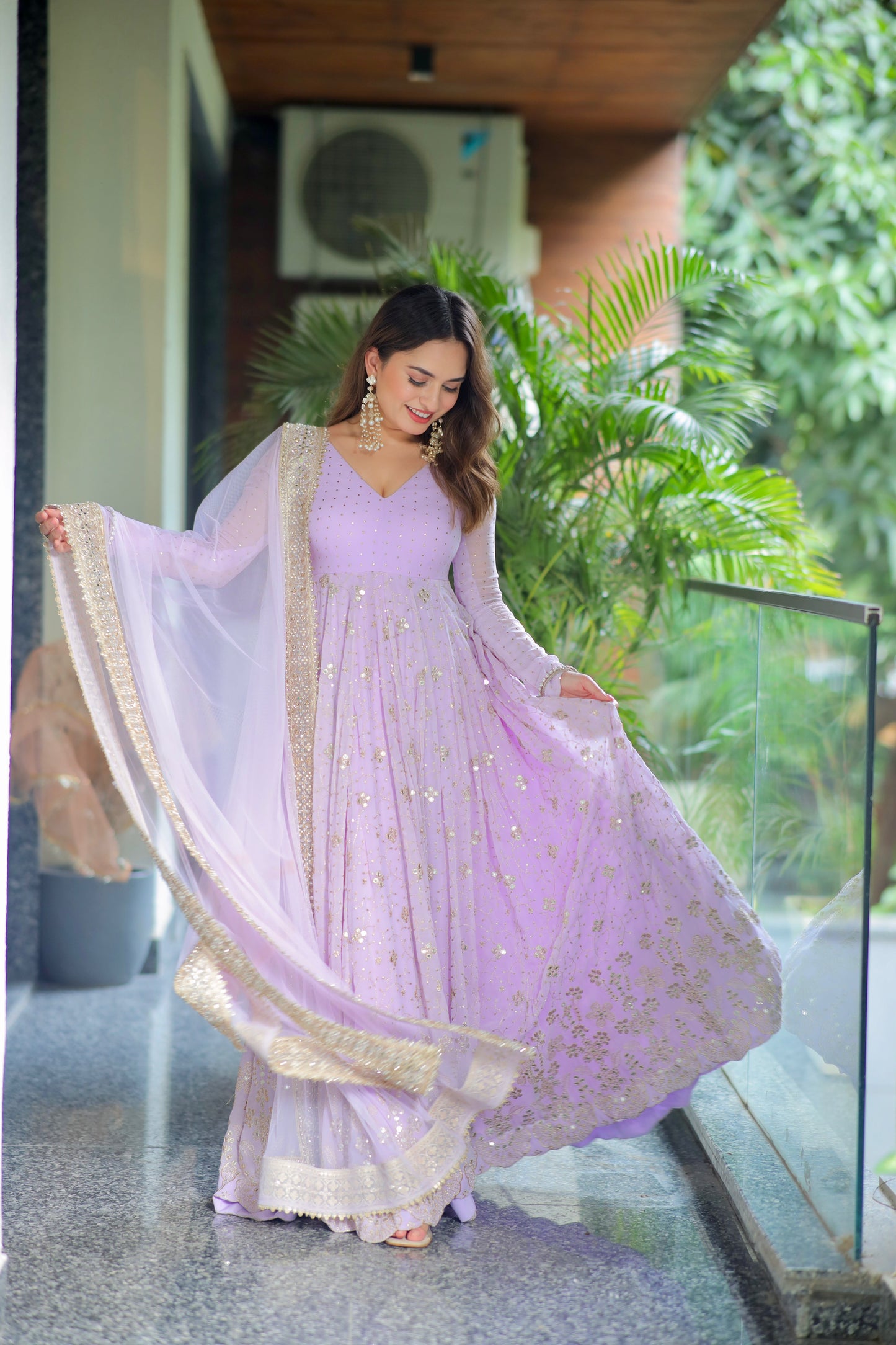 Aaliya's' Lilac  Anarkali Premium Suit Set