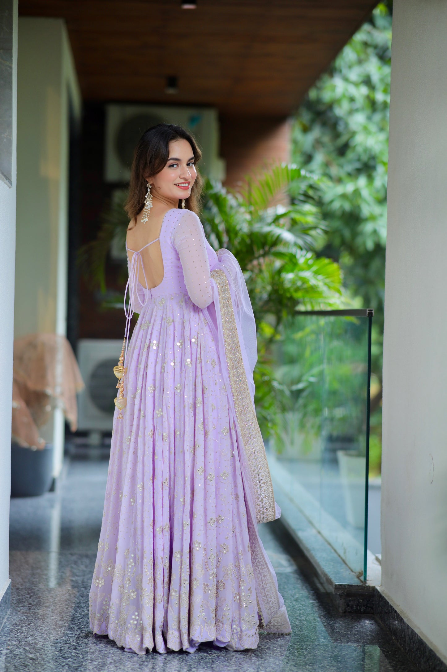 Aaliya's' Lilac  Anarkali Premium Suit Set