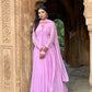 PURPLE LONG FLAIR LESS BODER SET WITH DUPATTA SUIT SET