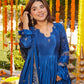 Blue Floral Anarkali Suit Set