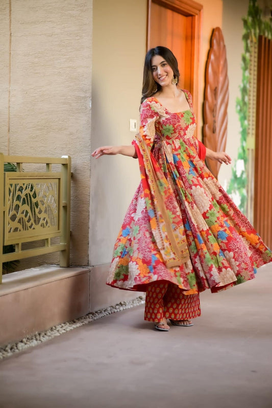 Mitu's  floral Cotton Suit Set