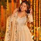 Off White Floral Anarkali Suit Set