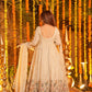 Off White Floral Anarkali Suit Set