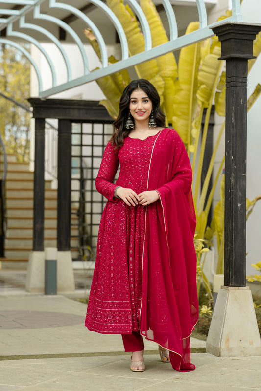 SUNHERI  GEORGETTE SUIT SET - 6013