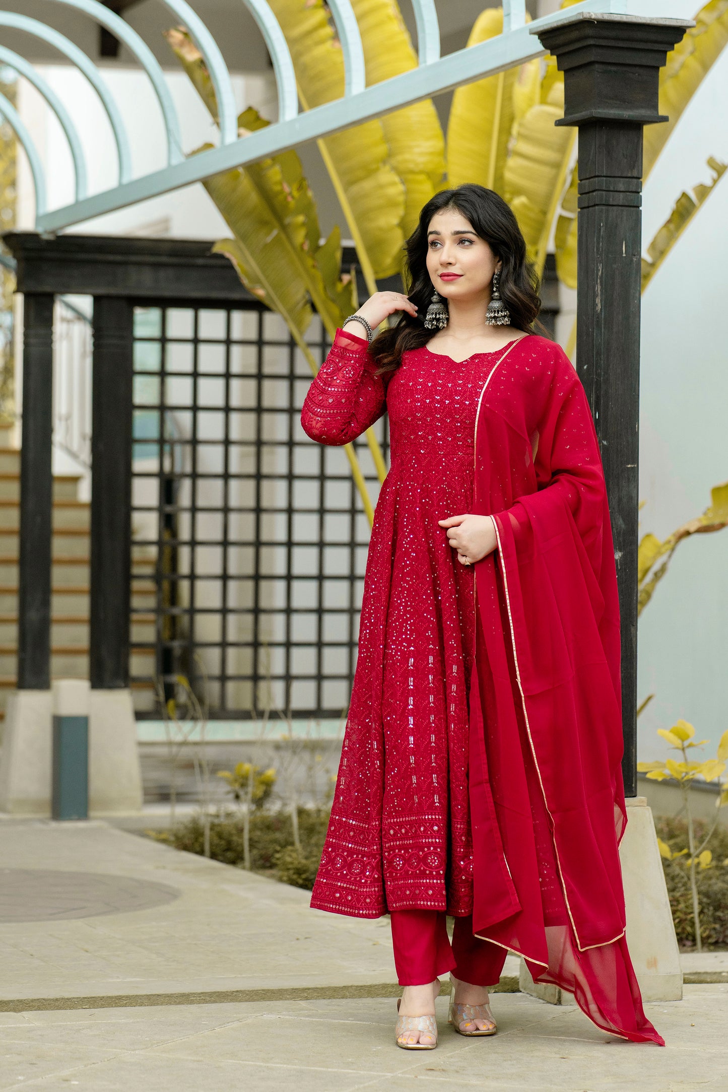 SUNHERI  GEORGETTE SUIT SET - 6013