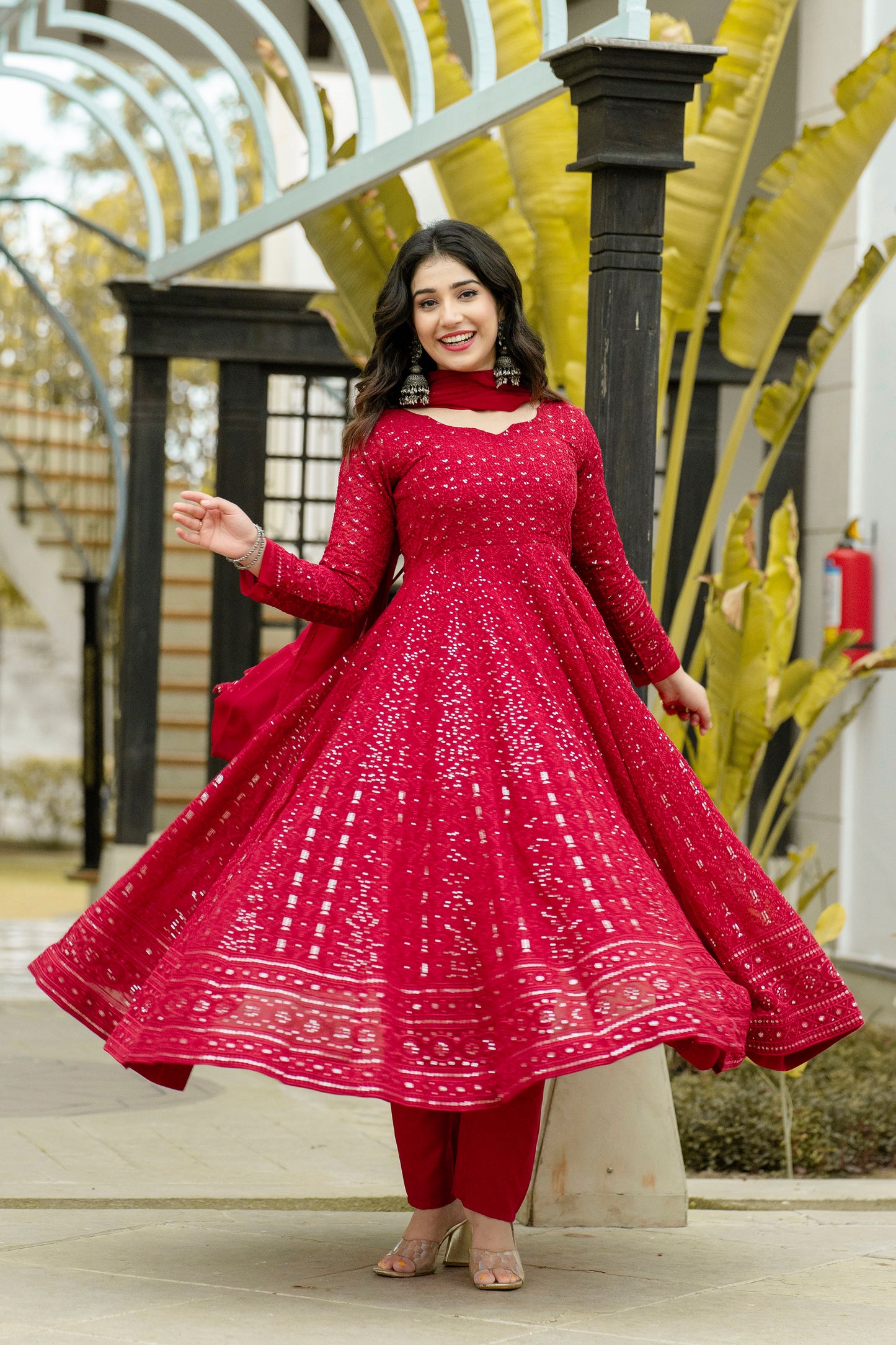 SUNHERI  GEORGETTE SUIT SET - 6013