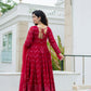 MAROON COLOURED ANARKALI SUIT SET