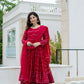 MAROON COLOURED ANARKALI SUIT SET