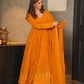 MUSTARD EMBROIDERED GEORGETTE SUIT SET 101