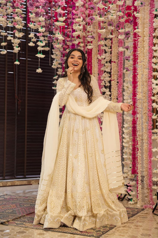 Madhvi's' Heavy Embroidered Anarkali Suit Set