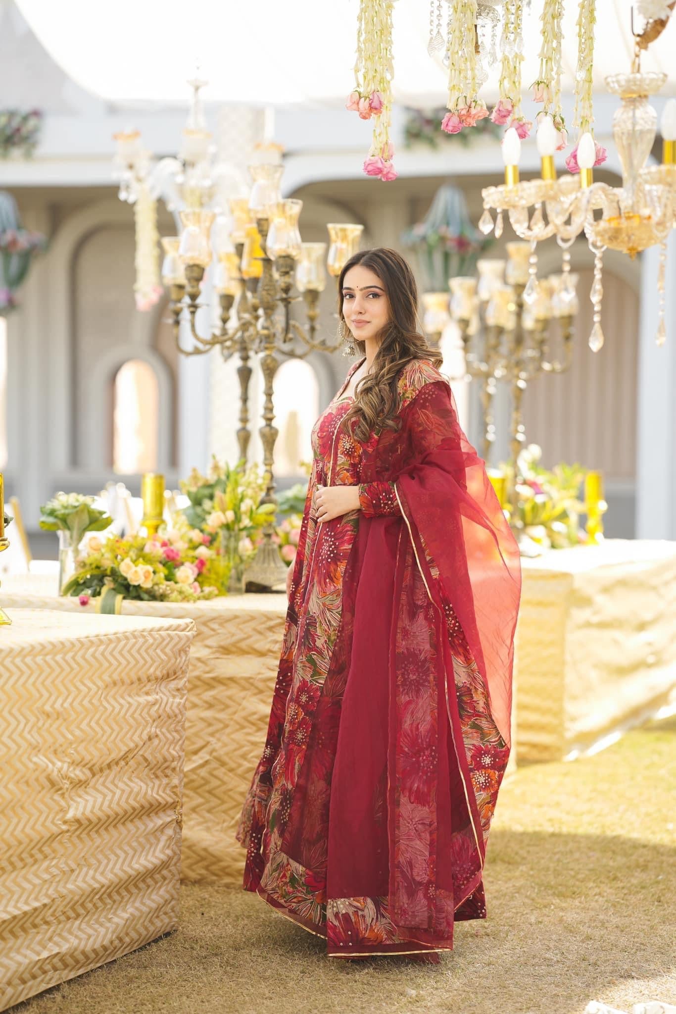 MALTI COLOUR  DIGITAL PRINTED ANARKALI SUIT SET-TD-123
