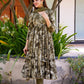 Khakhi Green Colour  ANARKALI SUIT SET 3-PAIR  CODE/ TD-109