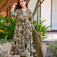 Khakhi Green Colour  ANARKALI SUIT SET 3-PAIR  CODE/ TD-109