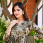 Khakhi Green Colour  ANARKALI SUIT SET 3-PAIR  CODE/ TD-109
