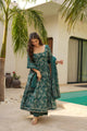 KAIRA'S  GREEN PREMIUM DESIGNER READYMADE GOWN SUIT SET .