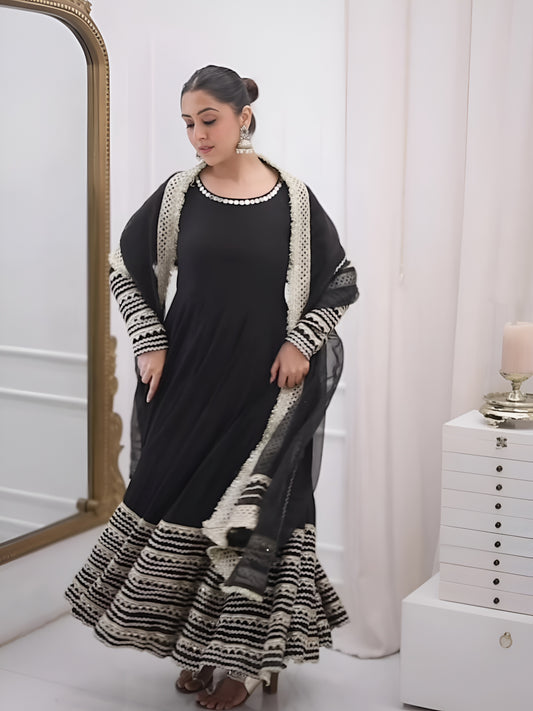 Nafisha Black Colour Traditional Anarkali Suit